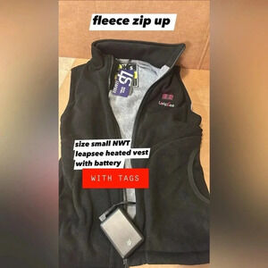NWT LEAPSEE Heated Vest Fleece Zippered Rechargeable Battery Pack Unisex Adult S